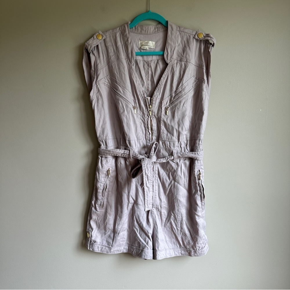 By Anthropologie Light Purple Utility Romper Medium